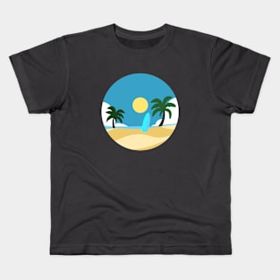 beach sea ocean cartoon Kids T-Shirt